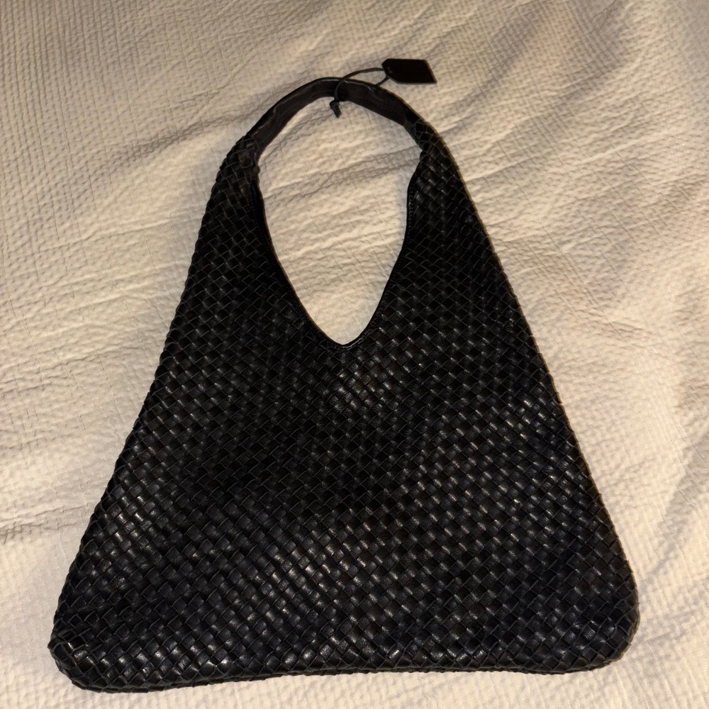 Leather Woven Shoulder Bag
